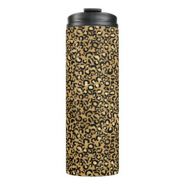 Garrafa Térmica Dourado padrão leopardo