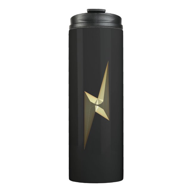 Garrafa Térmica Dourado trovão preto (Frente)