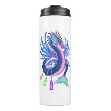 Dragão de Água Azul e Rosa