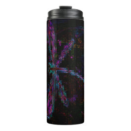 Garrafa Térmica Dragões Azuis bonito em Preto