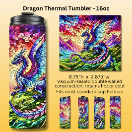 Garrafa Térmica Dragon do pôr do sol 16oz