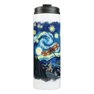 Garrafa Térmica Dragonfly Artista Shirt Van Gogh Starry Night Dra