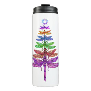 Garrafa Térmica Dragonfly Árvore de Natal Insetos Lover Xmas C