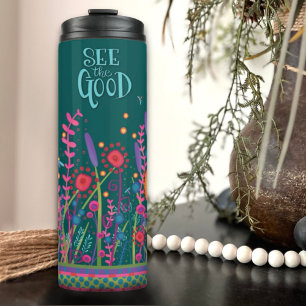 Garrafa Térmica Dragonfly Floral Inspiracional Veja a Boa Cotação