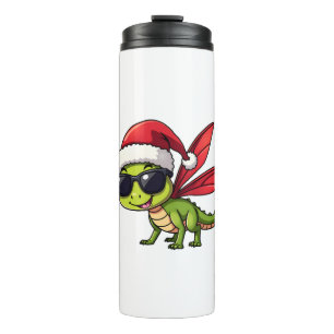 Garrafa Térmica Dragonfly Santa Hat Engraçado Xmas Kids
