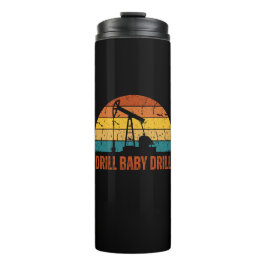 Garrafa Térmica Drill Baby Drill Retro Sunset Estilo