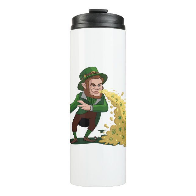 Garrafa Térmica Duende Irlandês Jogando Biscoitos da Sorte Engraça (Frente)