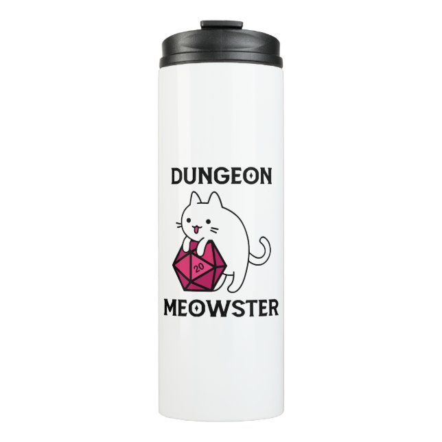 Garrafa Térmica Dungeon Meowster Cat Engraçado (Frente)