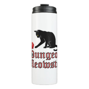 Garrafa Térmica Dungeon Meowster Engraçado Gato RPG com Dice