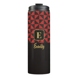 Garrafa Térmica Duo Geo Black & Crimson Red Custom Names