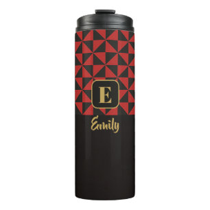 Garrafa Térmica Duo Geo Black & Crimson Red Custom Names