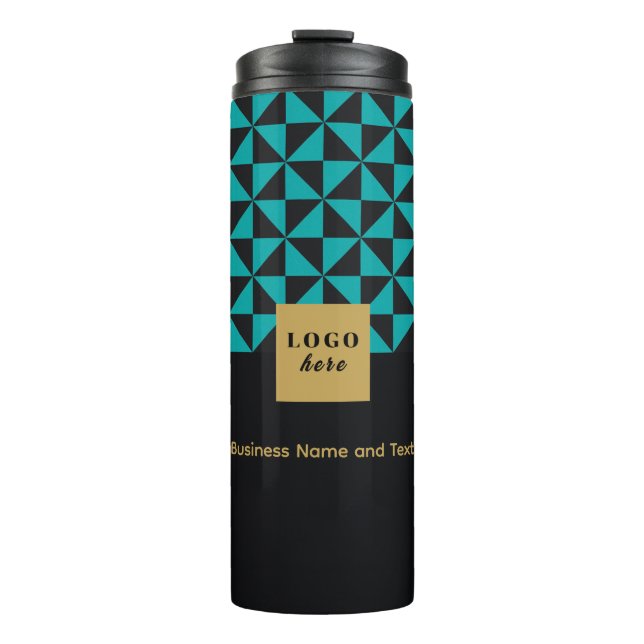 Garrafa Térmica Duo preto e branco - Logotipo comercial Tumbler té (Frente)