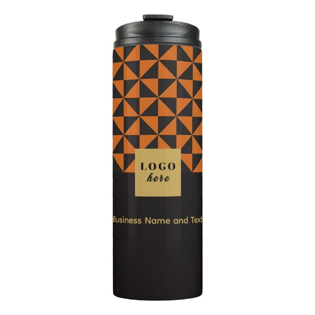Garrafa Térmica Duo preto e laranja - Log comercial Tumbler térmic (Frente)