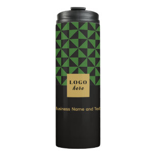 Garrafa Térmica Duo preto e verde - Logotipo comercialTumbler térm