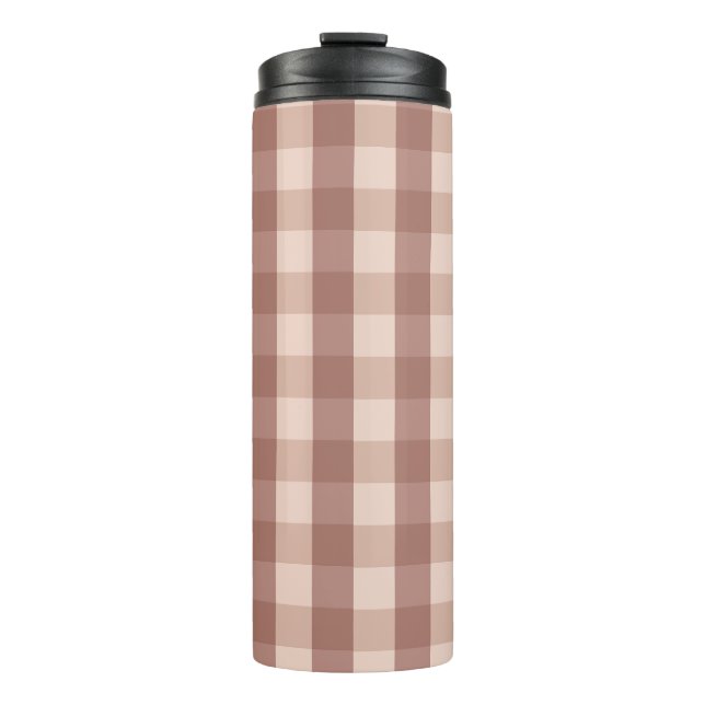 Garrafa Térmica Dusty Pink Gingham Checkered (Frente)