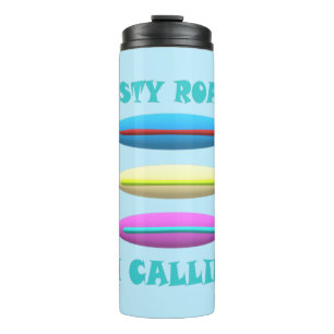 Garrafa Térmica Dusty Road design pálido azul com palavras