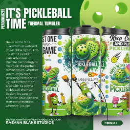 Garrafa Térmica "É Hora de Pickleball Personalizado"