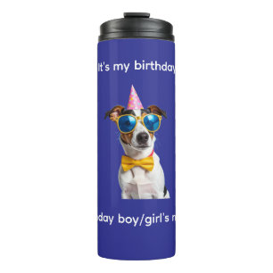 Garrafa Térmica É Meu Aniversário Cachorro – Design Divertido de A