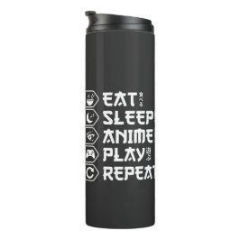 Garrafa Térmica Eat Sleep Anime Play Repeat Otaku Anime Lifestyle