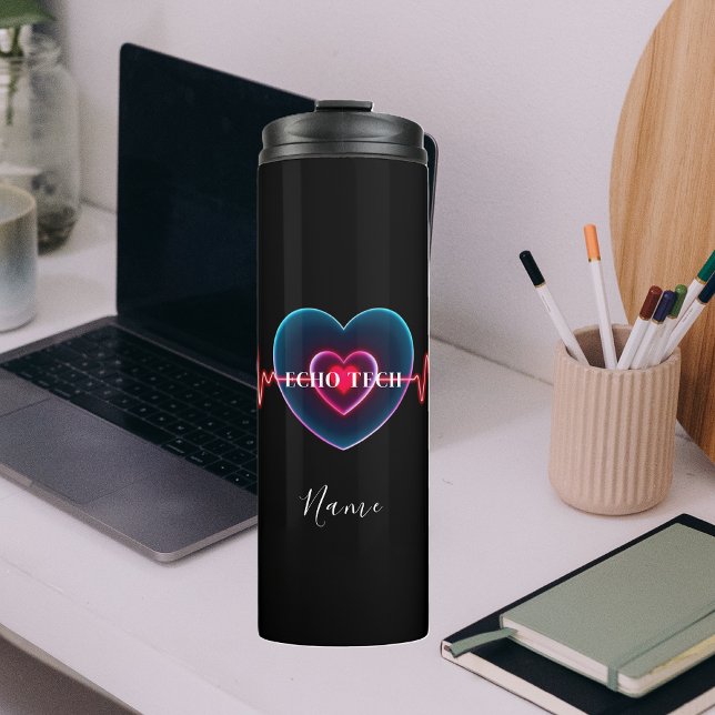 Garrafa Térmica Echo Tech | Batimento cardíaco | EKG (Echo Tech | Heartbeat | EKG Thermal Tumbler)