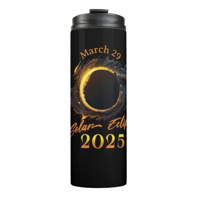 Garrafa Térmica Eclipse Solar Março 29 2025 Comemorativo (Frente)