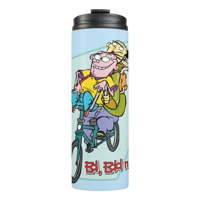 Garrafa Térmica Ed, Edd, um Eddy numa bicicleta (Frente)