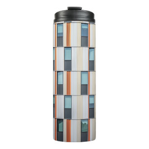 Garrafa Térmica Edifício branco e laranja