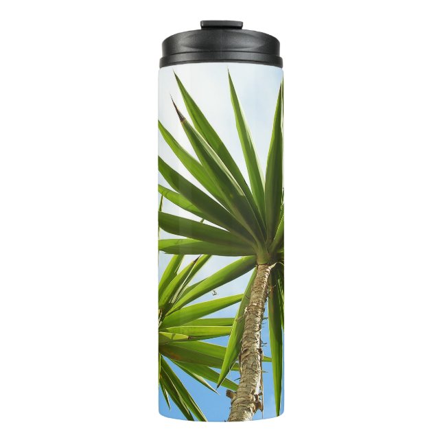 Garrafa Térmica Efeito de Pintura de Folhas de Palmeira Yucca Trop (Frente)