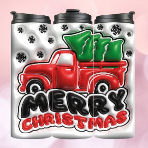 Garrafa Térmica Efeito Inflável do Tumbler 3D - Feliz Natal