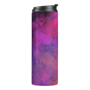 Garrafa Térmica Efeito Splatter de Tinta Pintura Rosa
