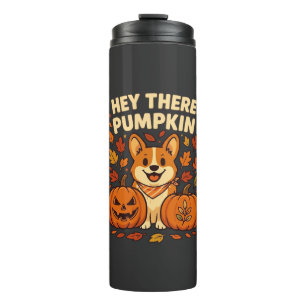 Garrafa Térmica Ei Lá Abóbora Corgi Halloween Abóboras Outono