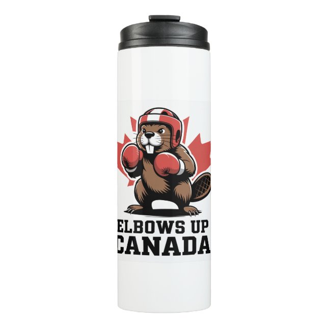 Garrafa Térmica Elbows Up Canadá | Quirky Canadian Pride Gift (Frente)