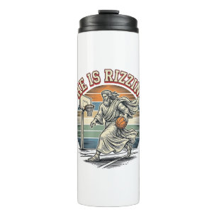 Garrafa Térmica Ele É Camiseta Religiosa de Basquete Vintage Rizzi