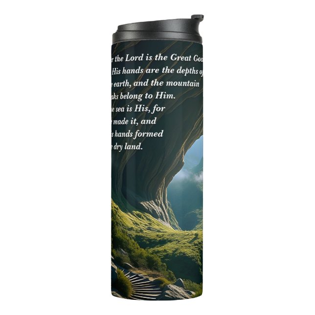 Garrafa Térmica Ele é o Deus Excelente, Deus e Criação Verso (Giro à esquerda)