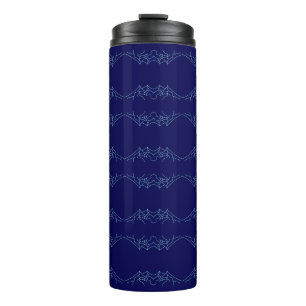 Garrafa Térmica Electric Blue Neural Horizon Abstract Pattern
