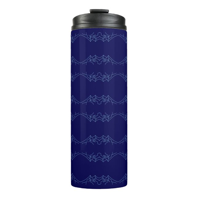 Garrafa Térmica Electric Blue Neural Horizon Abstract Pattern (Frente)