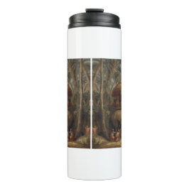 Garrafa Térmica Elefante de cena botânica com howdah também