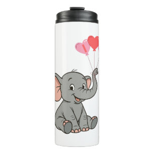 Garrafa Térmica Elefante fofo no dia dos namorados