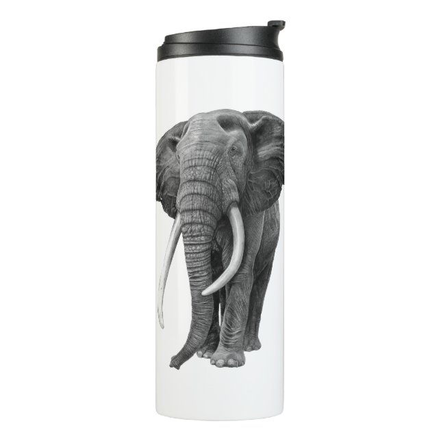 Garrafa Térmica Elefante-touro - Desenho a lápis (Giro à esquerda)