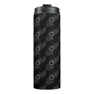 Garrafa Térmica Elegância Cósmica: Conjunto Preto de Planetas