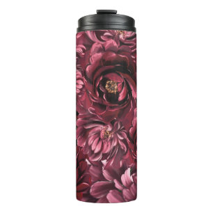 Garrafa Térmica Elegância da Flor Burgundy