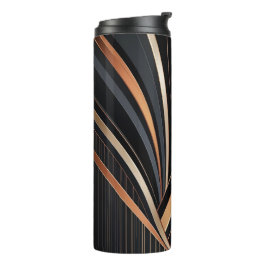 Garrafa Térmica Elegância Geométrica Metálica Art Déco