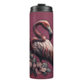 Garrafa Térmica elegância tropical, o flamingo na luz.