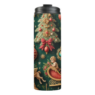 Garrafa Térmica Elegante Barroco Natal Térmico