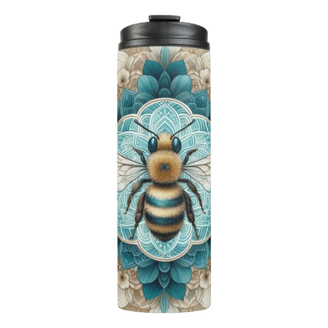 Garrafa Térmica Elegante Bumble Bee Mandala (Frente)