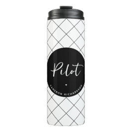 Garrafa Térmica Elegante de Graduação da Escola de Aviação Piloto 