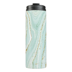 Garrafa Térmica elegante design de mármore líquido pintado à mão c