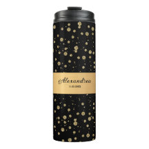 Elegante Dourado brilho preto personalizado