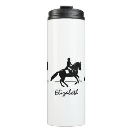 Garrafa Térmica Elegante Dressage Rider Executando um Pirouette