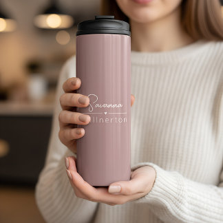 Garrafa Térmica Elegante Mínimo Moderno Neutro Monograma